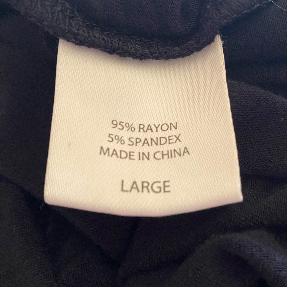 Soma Lounge Wear Stretchy Flowy Top L Black Layered Modest Lagenlook Minimalist - Picture 8 of 8